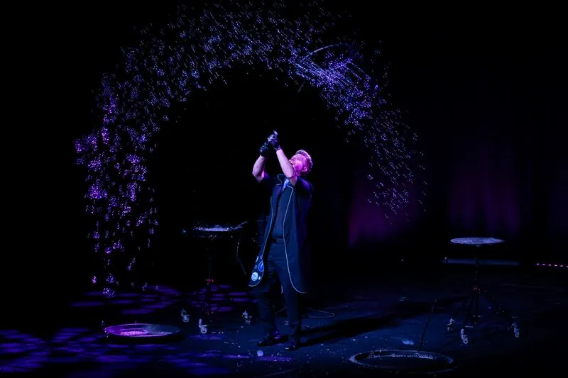 An arch of bubbles over the stage